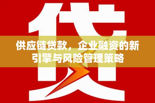 郾城供应链贷款，企业融资的新引擎与风险管理策略