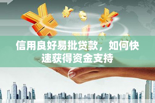郾城信用良好易批贷款，如何快速获得资金支持