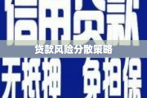 郾城贷款风险分散策略