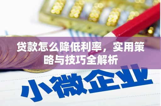 郾城贷款怎么降低利率，实用策略与技巧全解析